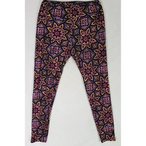LuLaRoe Legging TC Tall & Curvy Purple Multi-Color Geometric EUC